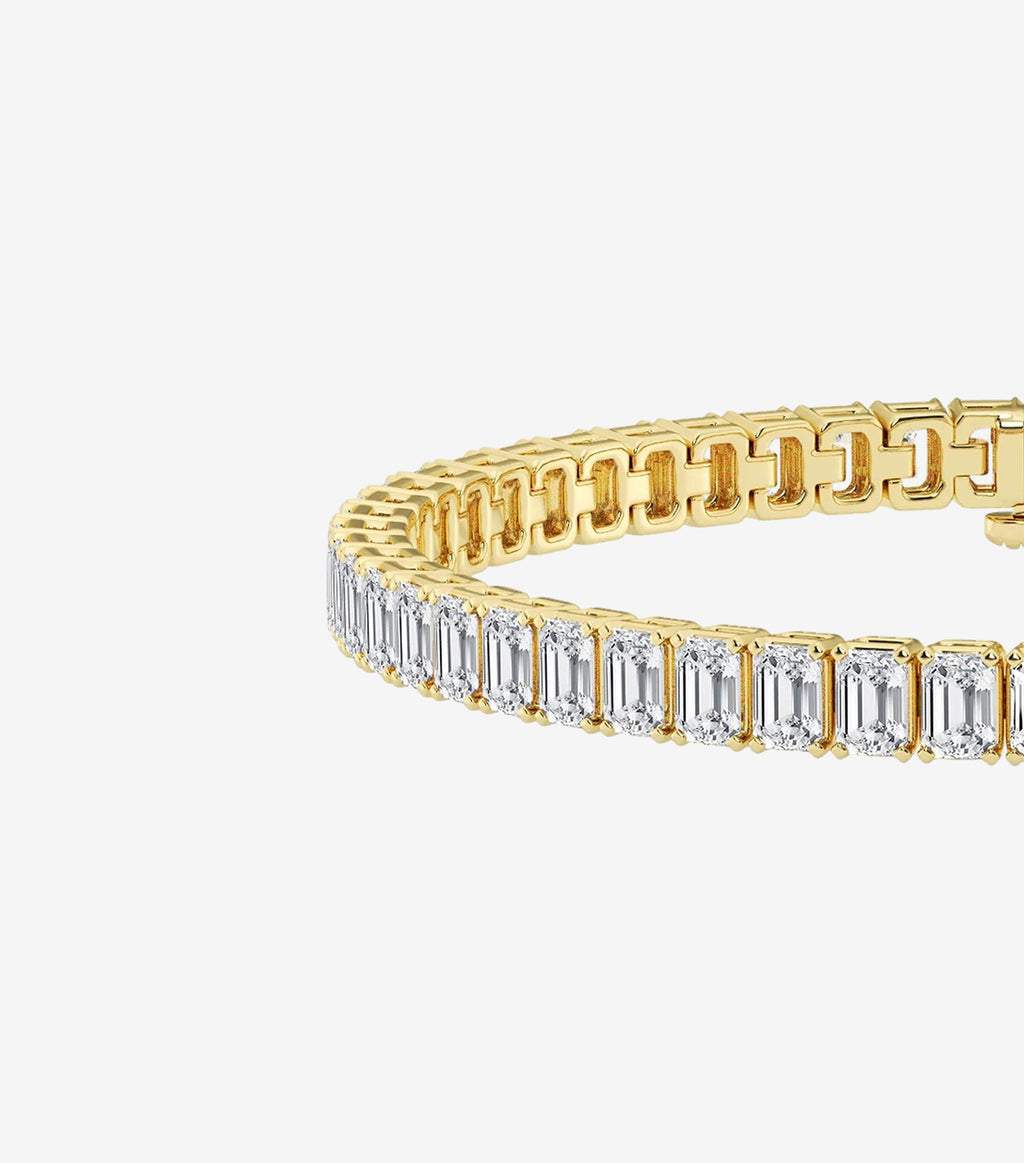 Four Prong Emerald-Cut Diamond Tennis Bracelet