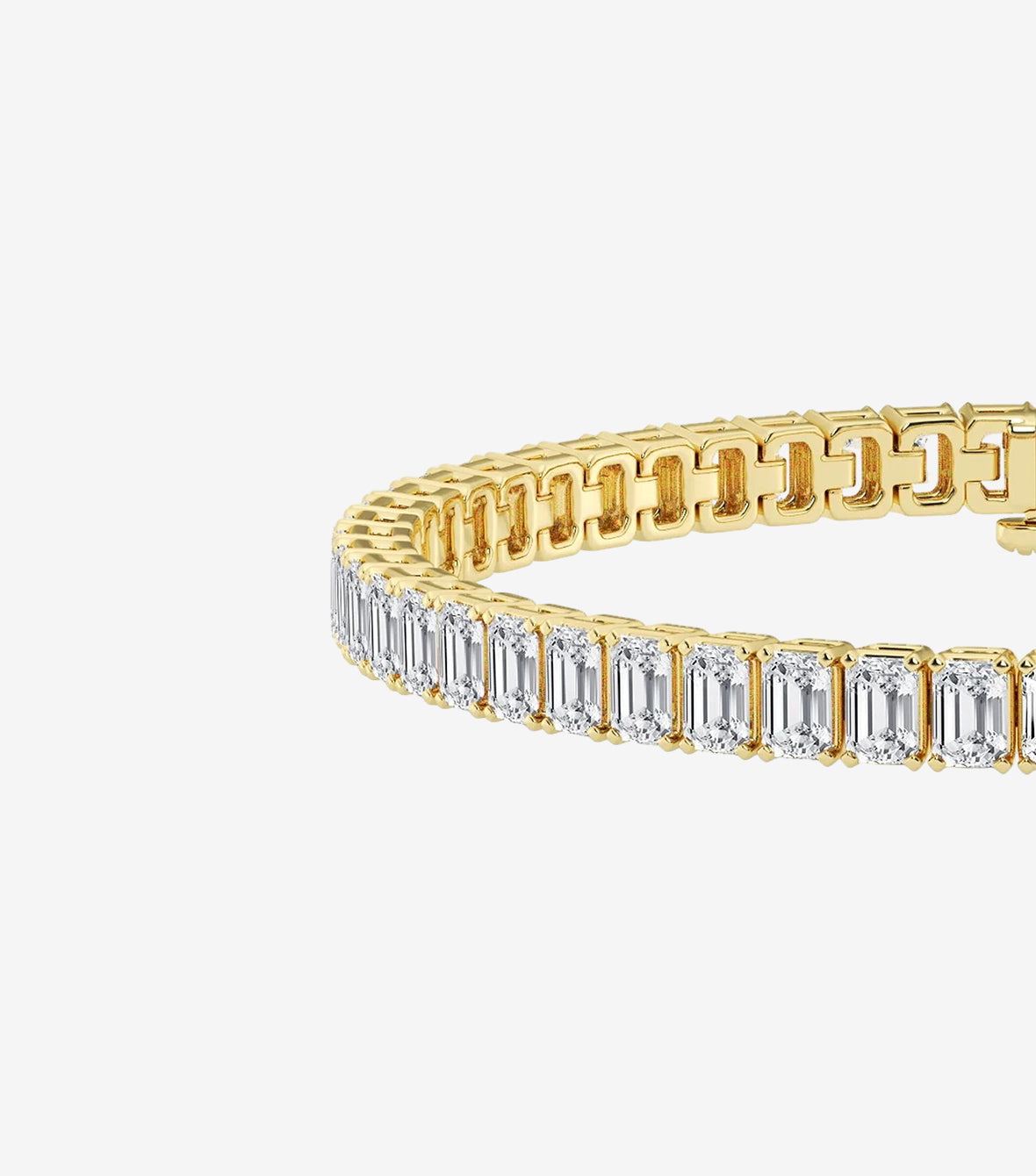 Four Prong Emerald-Cut Diamond Tennis Bracelet