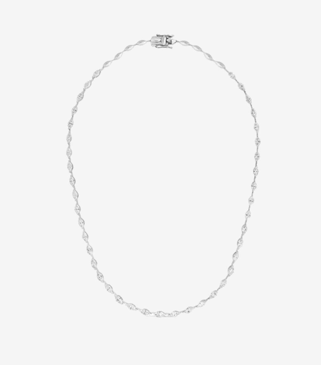 Prong Set Marquise , East West Setting Tennis Necklace
