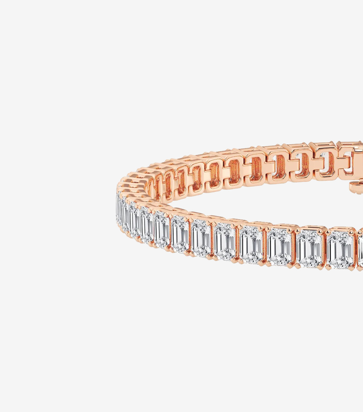 Four Prong Emerald-Cut Diamond Tennis Bracelet